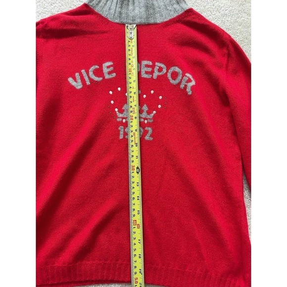 Vintage VICE DEPOR 100% Cashmere Turtleneck Sweater Size 40 M/L Red - Picture 3 of 8